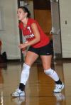 Junior Lindsey Wallach gets set for the next serve. - Photo by Morris Abernathy