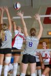 Senior Lindsay Holmes returns the ball. - Photo by Morris Abernathy
