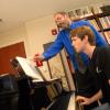 Terry McRoberts, professor of music, works with Jordan Baker during a piano lesson. - Photo by Morris Abernathy