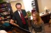 Ron Boud, professor of music, works with Kate Rawls during a keyboarding lesson. - Photo by Morris Abernathy