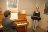 Betty Bedsole, professor of music, works with Sara Chinery during a singing lesson. - Photo by Morris Abernathy