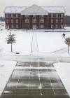 White Hall, which is under construction, on a snow day. - Photo by Matthew Diggs