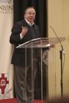 President Dockery made some closing remarks during the First Annual Black History Month Program. - Photo by Wayne Holmes