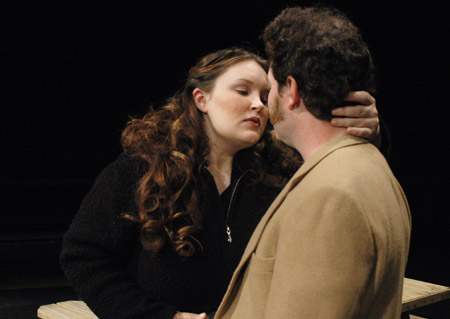 <i>Student Directed One Acts:</i> Union graduate Jeremy Young & student Lindsey Garner perform in <i>Class of '77</i>, a Jason Milligan play directed by Laura Frost.