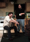 Alum Jeremy Young and student James Nolen share the stage during <i>True West</i>, a Sam Shepherd play directed by Graham Hillard. - Photo by Jim Veneman