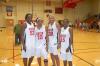 Lady Bulldogs D.J. Sissoko, Ena Daniels, Natanya Smith and LaTorya Fuller pose for a shot after their last game of the season in <em>The Fred</em> after their TranSouth Tournament Championship win. - Photo by Morris Abernathy