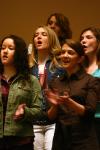 The University Singers sing <em>Praise His Holy Name</em> during chapel. - Photo by Stephanie Schroeder