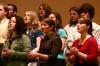 The University Singers sing <em>Praise His Holy Name</em> during chapel. - Photo by Stephanie Schroeder