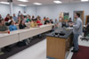 Union alum Kirby Atkins talks about computer animation and digital filmmaking to a room full of Art, Computer Science, Communication Arts and Digital Media Studies majors. - Photo by Jim Veneman