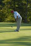 Gary Glapa watches one his puts during the Union Invitational at Falcon Ridge Golf Club. - Photo by Morris Abernathy