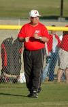 Union head coach Dr. David Blackstock pumps his fist after the play. - Photo by Steven Aldridge