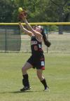 Michelle Albonetti makes a catch in right field for the Union Lady Bulldogs. - Photo by Steven Aldridge