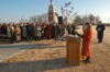 Associate Professor of Biology Elsie Smith reads Psalm 8 at the groundbreaking ceremony for the Roy L. White Science Building. - Photo by Jim Veneman