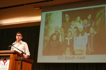 Nathan Sing talks about his GO Trip to South Asia during chapel.
