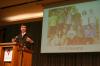 Ross Barnes talks about his GO trip to Botswana during chapel. - Photo by Stephanie Schroeder