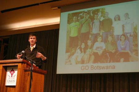 Ross Barnes talks about his GO trip to Botswana during chapel.