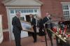 President David S. Dockery and Board of Trustees Chairman Harry Smith present a portrait of White Hall to Roy and Martha White. The Whites made the lead gift for the new science building that bears their name. - Photo by Morris Abernathy