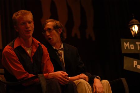 Sophomore Biology Major Dustin Mayfield and Sophomore DMS Major Casey Yates preform a skit for the 2007 SAC Variety Show.