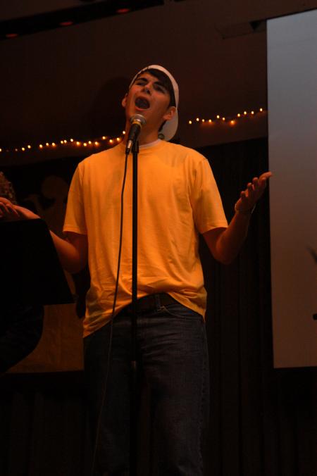 Freshmen Music Major Andrew Spena performs as part of a small group program for the 2007 SAC Variety Show.