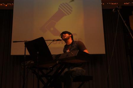 Sophomore Music Major Cody Curtis performs as part of a small group program for the 2007 SAC Variety Show.