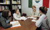 Dr. Julie Glosson, assistant professor of Spanish, leads her class in a discussion. - Photo by Jim Veneman