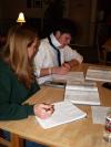 Amanda Haley and Todd Buck Jr. study in the McAfee Commons. - Photo by Beth Spain