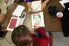Students at the art retreat took turns creating portraits of each other. - Photo by Stephanie Schroeder