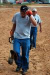 Matt Brasfiled walks away from weed-eating on Union's campus. - Photo by Matthew Diggs