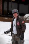 Dusty Ruehling throws a snowball on a snowday. - Photo by Morris Abernathy
