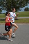 Candace Cross and Lydia Bond run during cross country practice on the Union campus. - Photo by Morris Abernathy