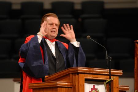 Richard Land, president of the Ethics and Religious Liberty Commission of the Southern Baptist Convention, was the keynote speaker for the August graduation ceremony.  Land was also inducted into the university's Carl F.H. Henry Society of Fellows.