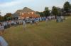 Freshmen enjoy fun and fellowship at President Dockery's house for the annual ice cream social. - Photo by Morris Abernathy
