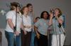 The transfer Focus group, co-led by Lily Zopfi, decided to join in on the fun at Open Mic night by singing a song together.  - Photo by Neisha Fuson