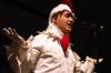 Junior Jonathan Lambach dressed in a full-body chicken costume to dance and sing to the theme song for Duck Tales for his talent during Mr. Campus, an event sponsored by PRSSA. - Photo by Stephanie Schroeder