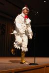 Junior Jonathan Lambach dressed in a full-body chicken costume to dance and sing to the theme song for Duck Tales for his talent during Mr. Campus, an event sponsored by PRSSA. - Photo by Stephanie Schroeder