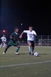 Freshman Franki Mocellin pushes himself to get past the opponent from Belhaven College.  - Photo by Neisha Fuson