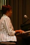 Patricia Porter, transfer enrollment counselor and wife of associate professor of business Roland Porter, provided special music entitled <em>Singing the Word of God</em> during a chapel service.  - Photo by Stephanie Schroeder