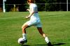 Sophomore Brooke Walker dribbles upfield in a losing effort to UAH, 1-4. - Photo by Matt Elia