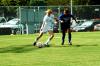 Sophomore Brooke Walker seeks to pass to a teammate streaking towards the center of the goal. - Photo by Matt Elia