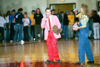Mark VanderHaar prepares to draw the name of the lucky person who gets to attempt the $10,000 Halfcourt shot at the Lambuth game during Homecoming 2003. - Photo by Justin Veneman
