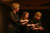 The Caixa Trio is a group of three women, Julie Davila, Amy Smith, and Julie Hill, whose instruments are purely percussion. They performed in the Savage Chapel on Oct. 1, 2007. - Photo by Stephanie Schroeder
