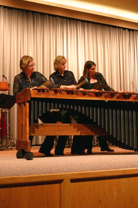 The Caixa Trio is a group of three women, Julie Davila, Julie Hill, and Amy Smith, whose instruments are purely percussion. They performed in the Savage Chapel on Oct. 1, 2007.