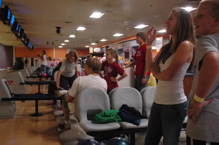 It was all smiles at the Family Fun Center during Family Weekend. Union had reserved several lanes for Union family and friends. 