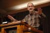 George Guthrie, Benjamin W. Perry Professor of Bible, spoke in chapel on how we should <em>love, listen, live.</em> - Photo by Neisha Fuson