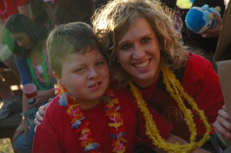 Armando and Claire Yates pose for a picture at the Make-A-Wish Foundation party for Armando. 