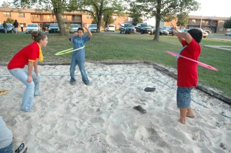 Chanel Watson plays with some guests at the Make-A-Wish Foundation party hosted by the Chi Omegas.