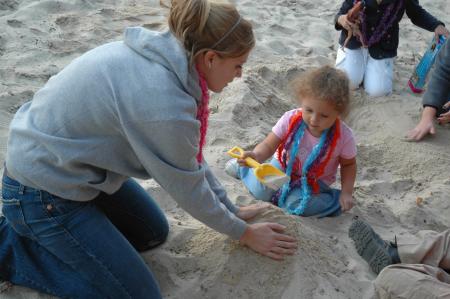 Bethany Anderson played with the children at the Make-A-Wish Foundation party sponsored by Chi Omega. 