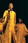 John Mark Belew steps up to sings for SAC at All-Sing during Homecoming 2003. - Photo by Lindsay Stavish