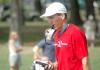 Union cross country head coach Gary Johnson monitors his teams during the Union Invitational. - Photo by Tommy Sadler
