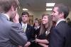 Jason Castles (far right) chats with student leaders after meeting with Andrew Card and Leon Panetta prior to the  Scholarship Banquet.  - Photo by Neisha Fuson